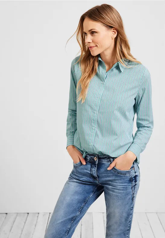 Longbluse mit Streifen smash green