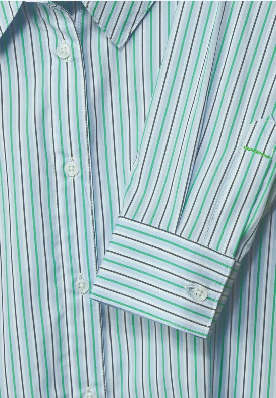 Longbluse mit Streifen smash green