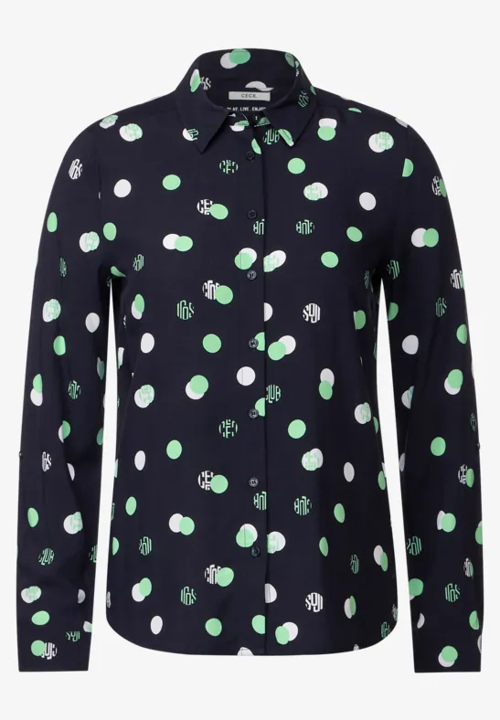 Blouse met print deep blue