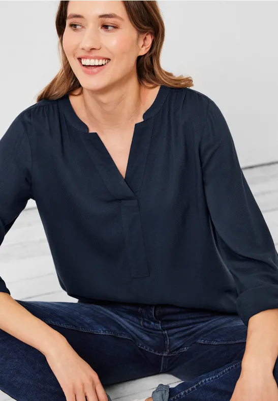 Lange blouse in effen kleur deep blue
