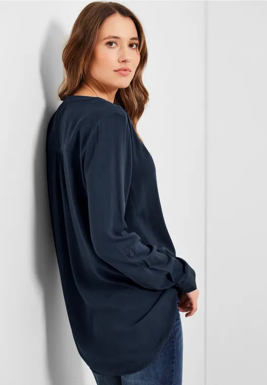 Lange blouse in effen kleur deep blue