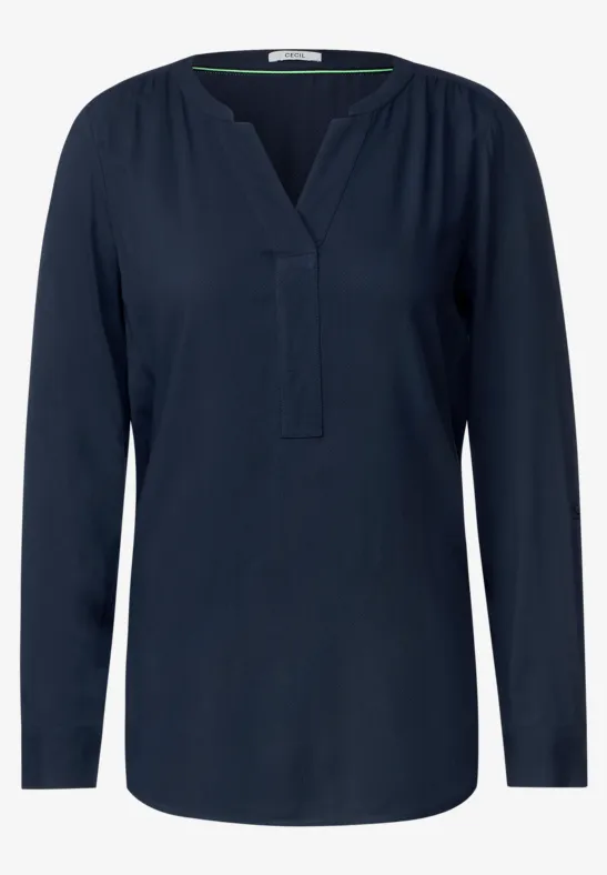 Lange blouse in effen kleur deep blue