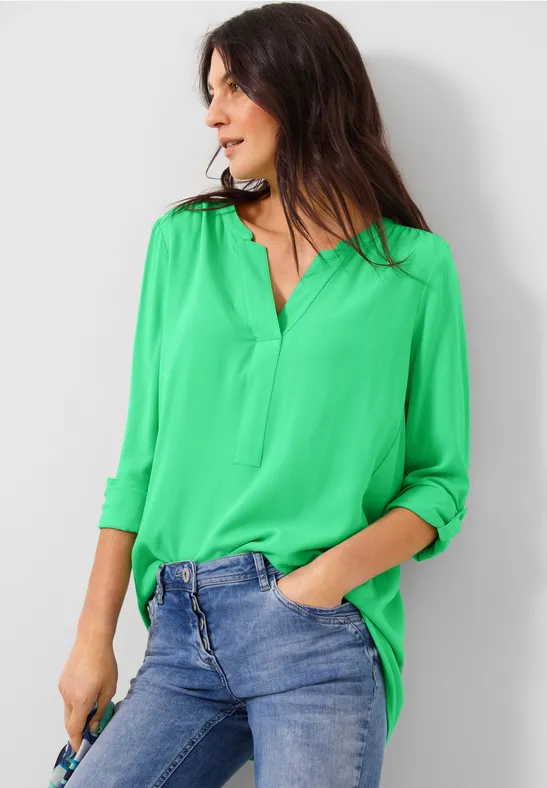 Lange blouse in effen kleur smash green
