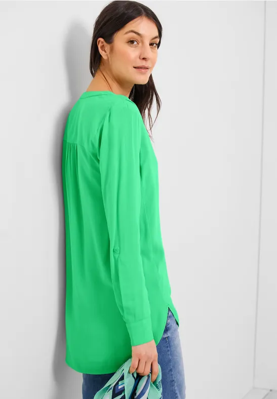Lange blouse in effen kleur smash green