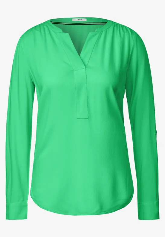 Lange blouse in effen kleur smash green