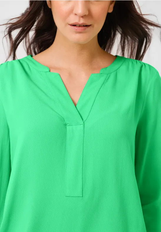 Lange blouse in effen kleur smash green