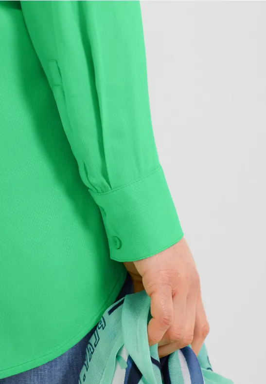 Lange blouse in effen kleur smash green