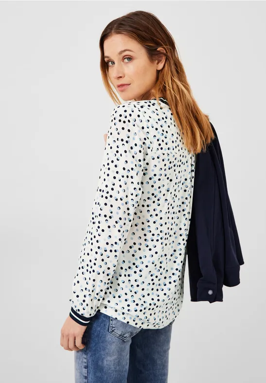 Minimalprint Bluse vanilla white