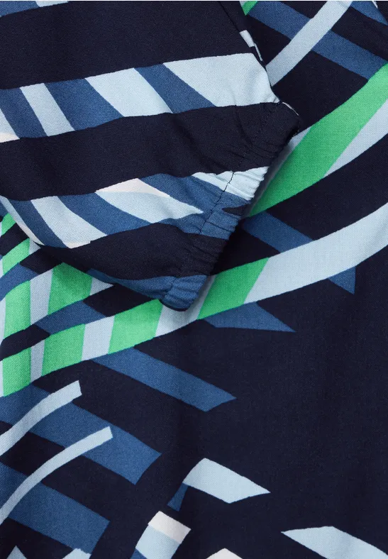 Blouse met print deep blue