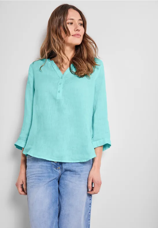 Chemisier en lin de couleur unie mint green
