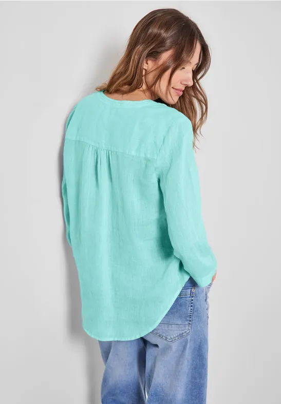 Chemisier en lin de couleur unie mint green
