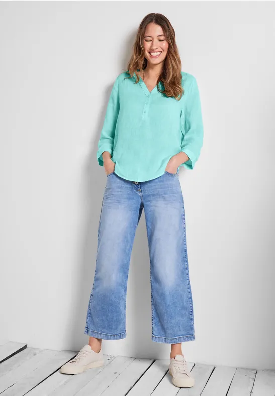 Chemisier en lin de couleur unie mint green