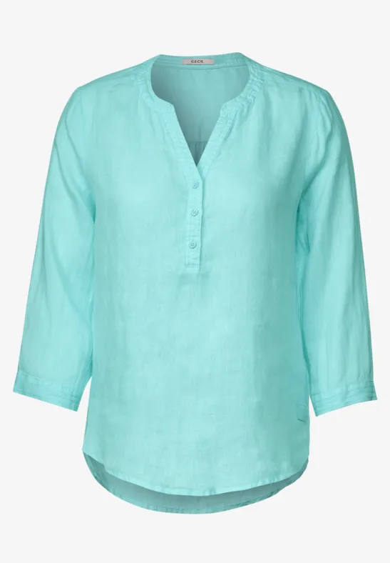 Chemisier en lin de couleur unie mint green