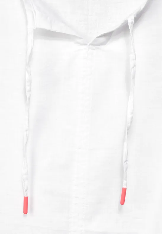 Leinen Bluse in Unifarbe White