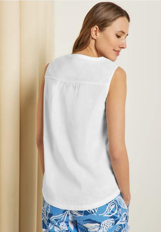 Top im Leinenmix White