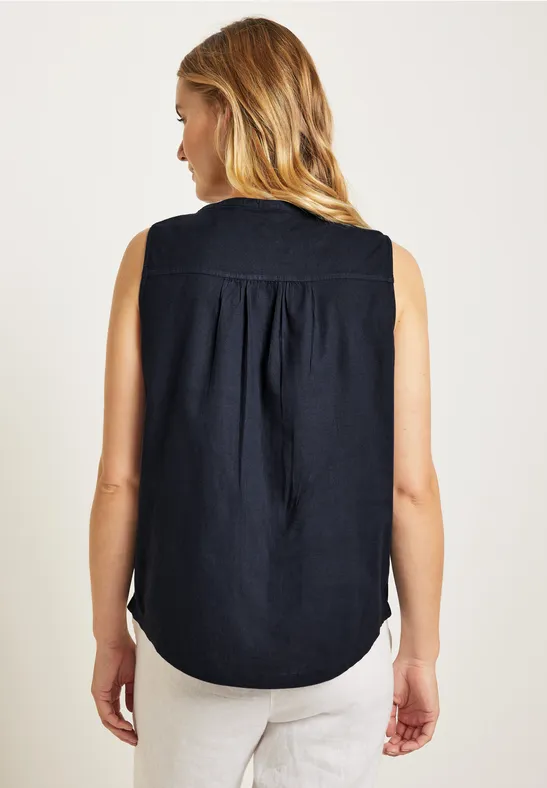 Top im Leinenmix deep blue