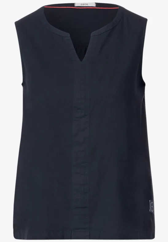 Top im Leinenmix deep blue