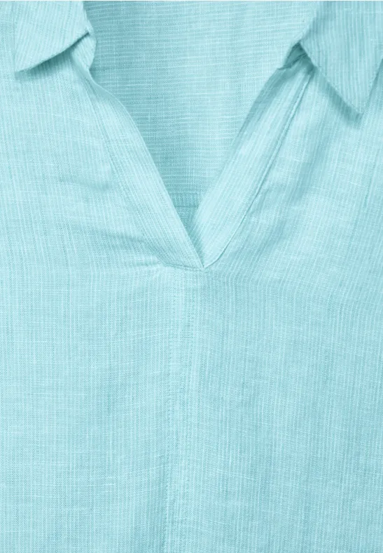 Leinen Longbluse mint green