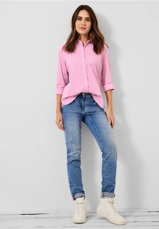 Blouse met gestreept patroon fresh pink