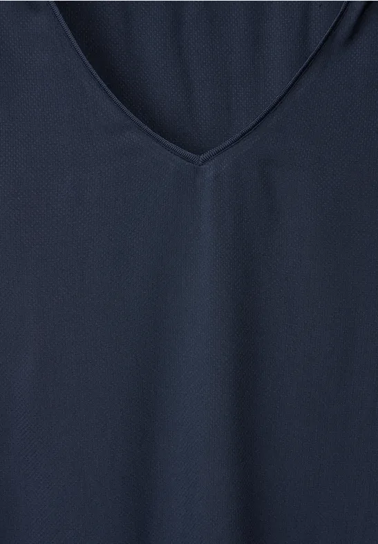 Dobby viscose blouse deep blue
