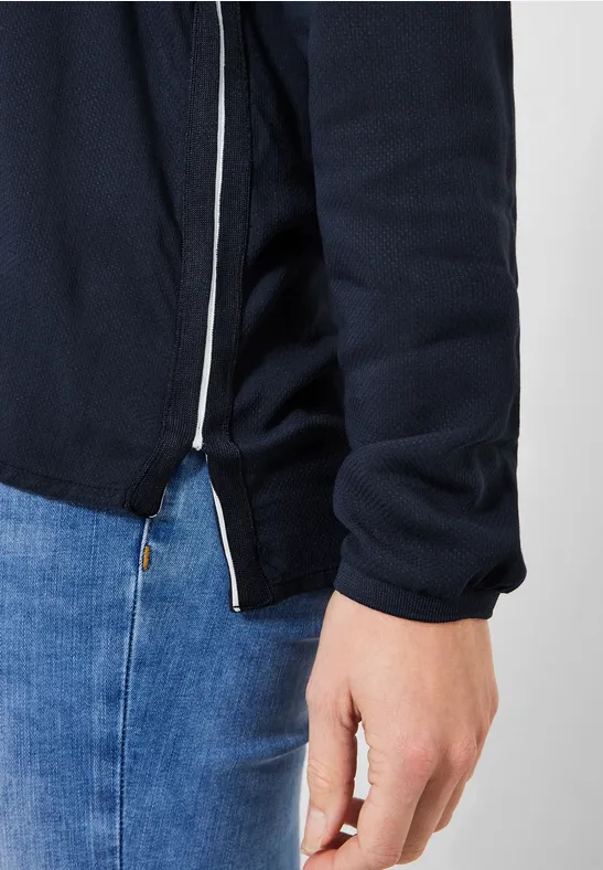 Dobby viscose blouse deep blue