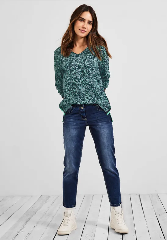 Blouse met onopvallend patroon smash green