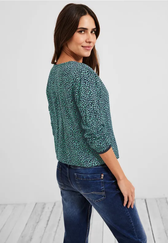 Blouse met onopvallend patroon smash green