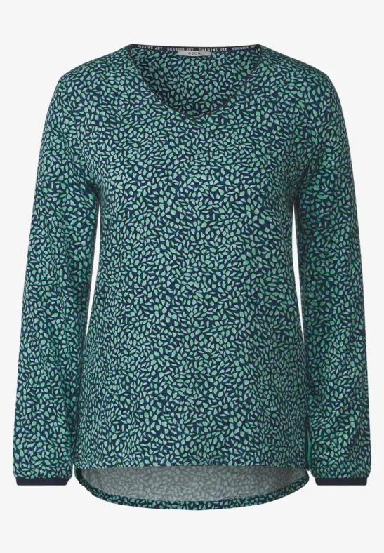 Blouse met onopvallend patroon smash green