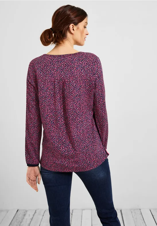 Blouse met onopvallend patroon fresh pink