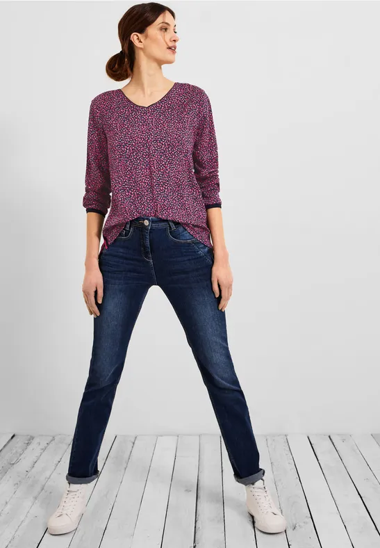 Blouse met onopvallend patroon fresh pink