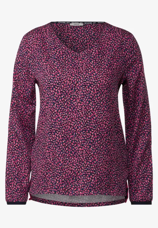 Blouse met onopvallend patroon fresh pink