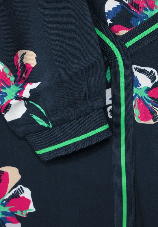 Blouse met bloemenprintmix deep blue