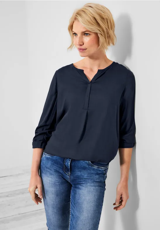 Blouse met elastische zoom deep blue