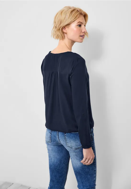 Blouse met elastische zoom deep blue