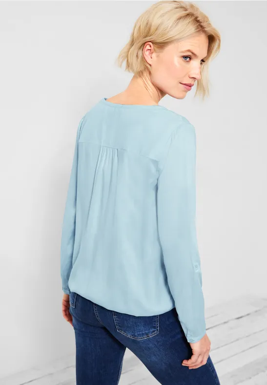 Blouse met elastische zoom faded blue