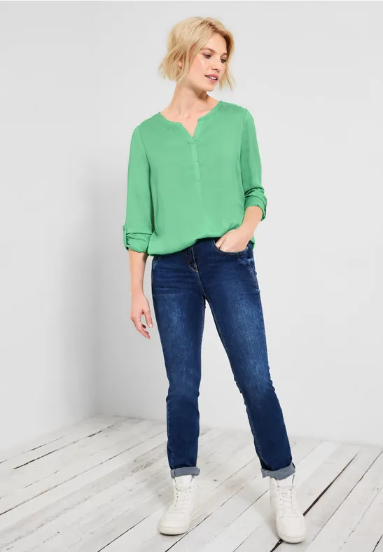 Blouse met elastische zoom smash green