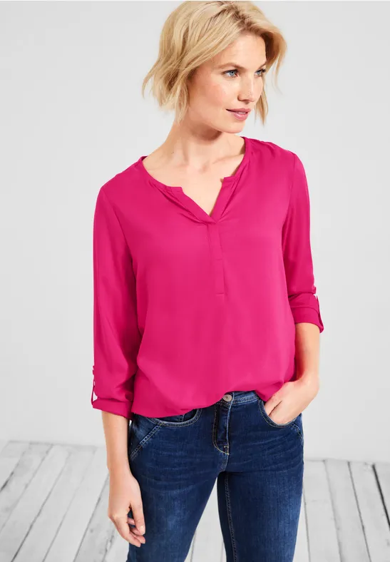 Blouse met elastische zoom fresh pink