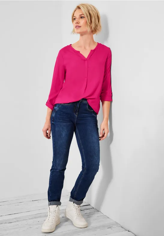 Blouse met elastische zoom fresh pink
