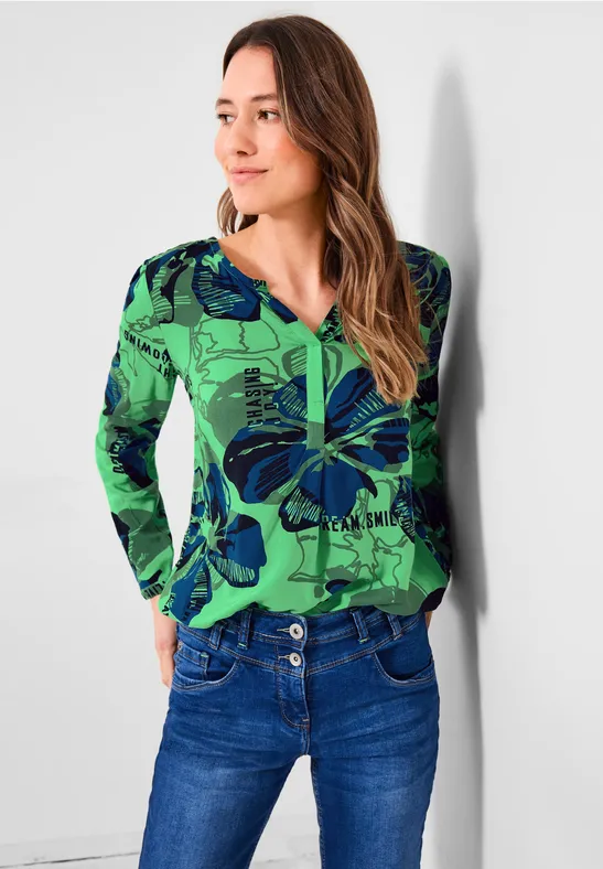Bluse im Multicolorprint smash green