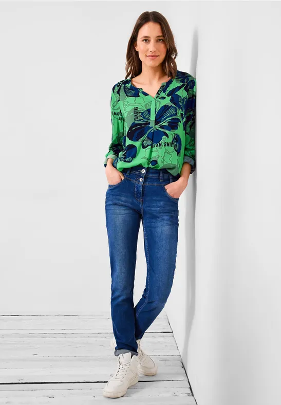 Bluse im Multicolorprint smash green