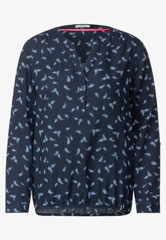 Blouse met onopvallend patroon deep blue
