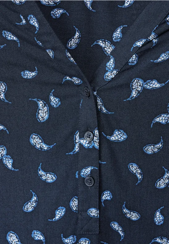 Blouse met onopvallend patroon deep blue