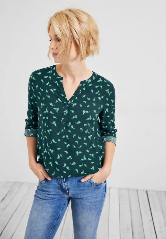 Blouse met onopvallend patroon cypress green