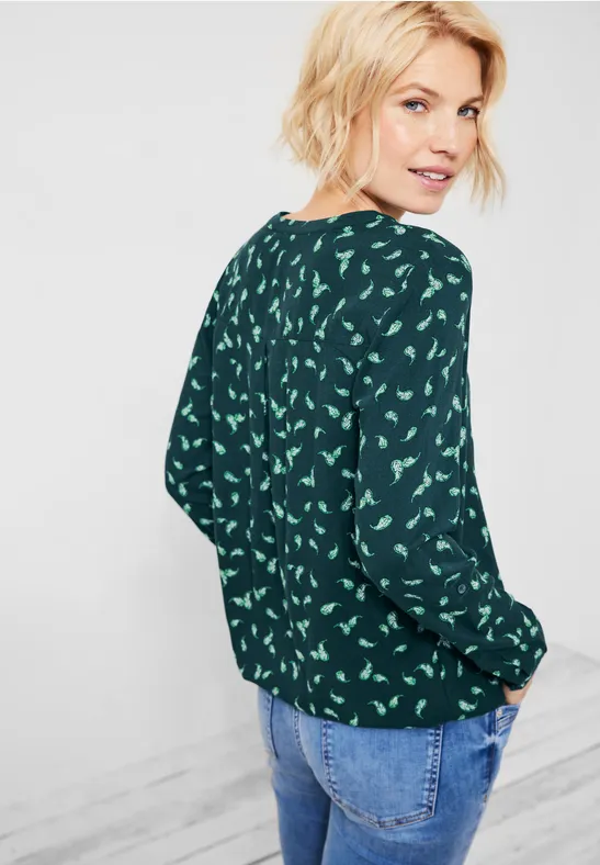 Blouse met onopvallend patroon cypress green