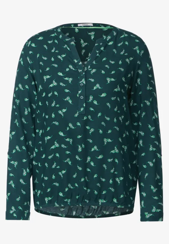 Blouse met onopvallend patroon cypress green