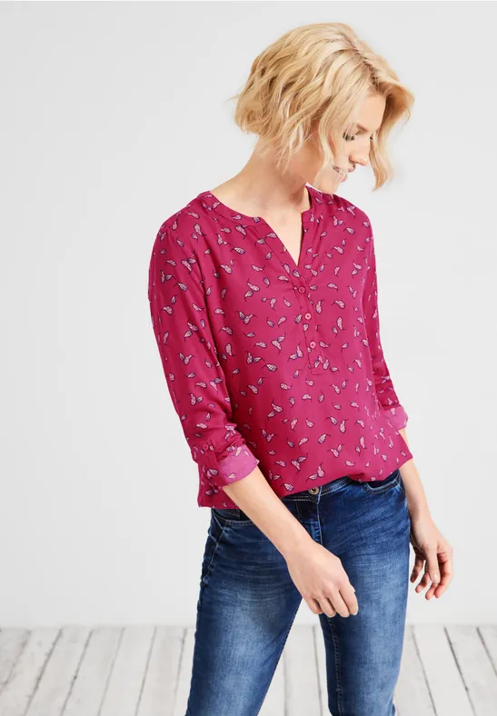 Blouse met onopvallend patroon fresh pink