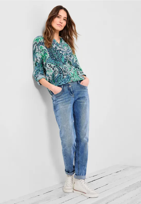 Viscose blouse met print vanilla white