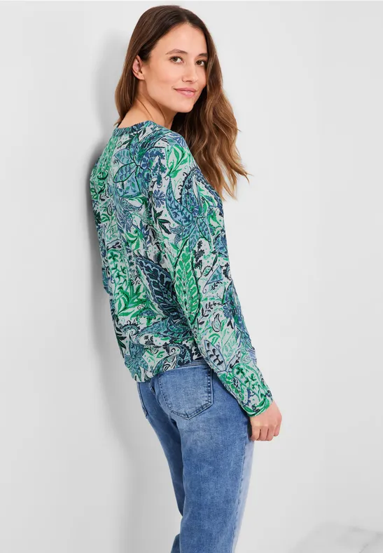 Viscose blouse met print vanilla white