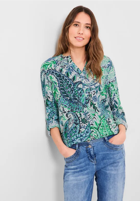 Viscose blouse met print vanilla white