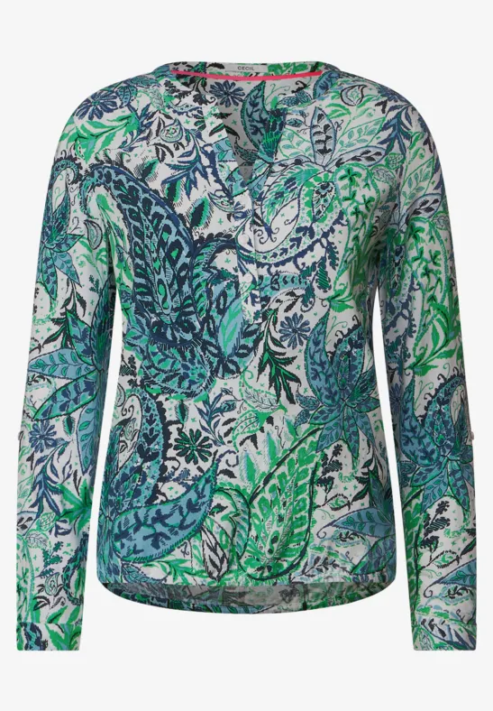 Viscose blouse met print vanilla white
